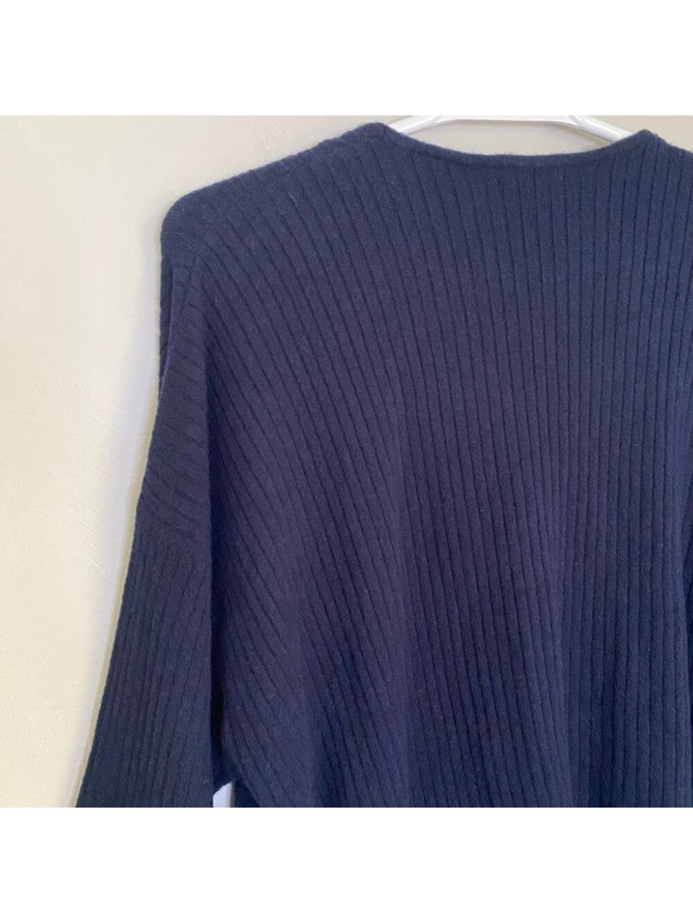 Alpaca Wool Sweater Madewell Indigo Blue 3X Cameron Ribbed Cardigan Coziest NWT - Picture 4 of 12